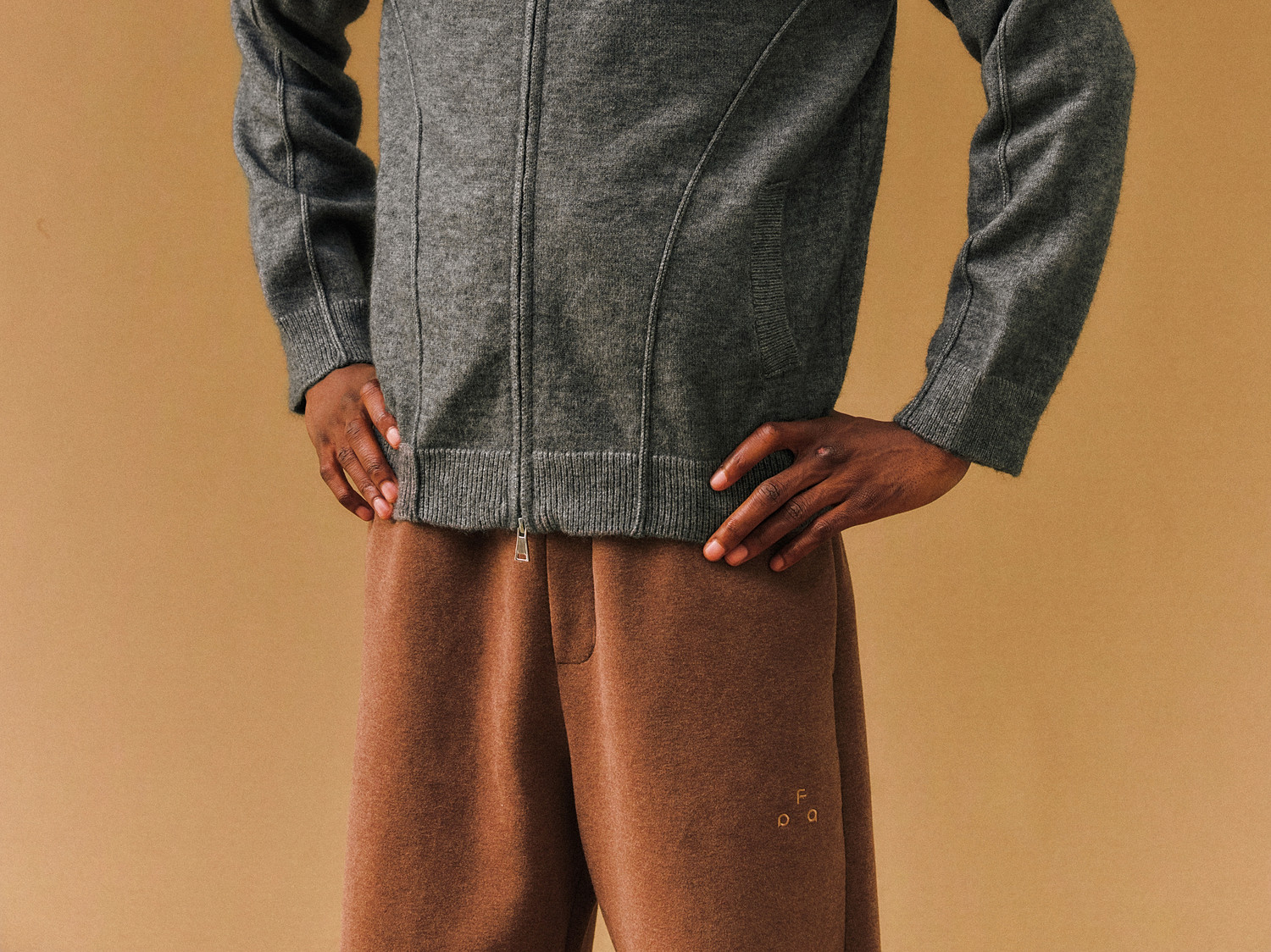 FPA Open-Knit Logo Zip Hoodie