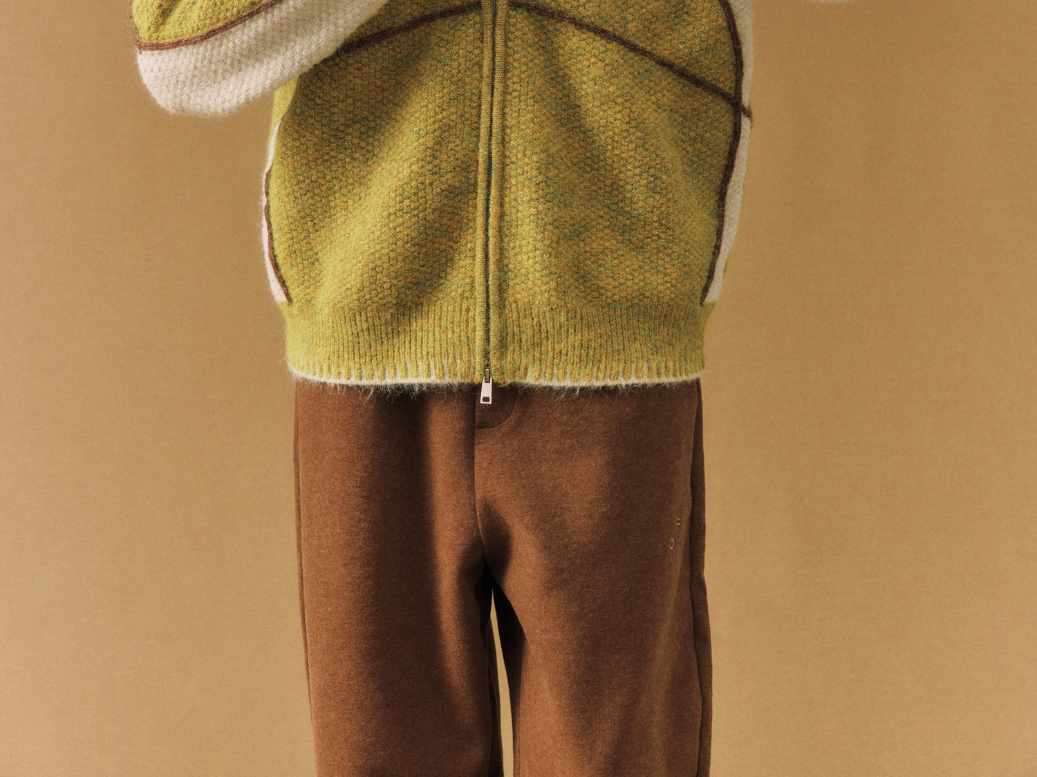 FPA Contrast Zip-Up Knit Cardigan