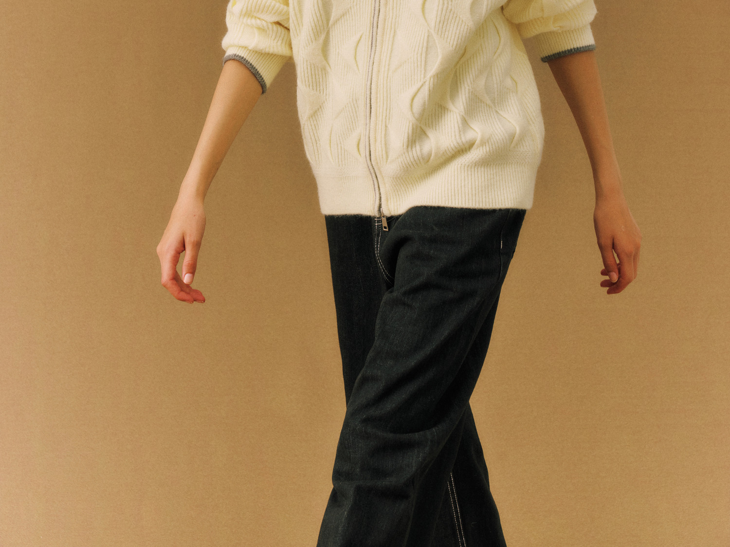 FPA Cable-Knit Zip-Up Sweater