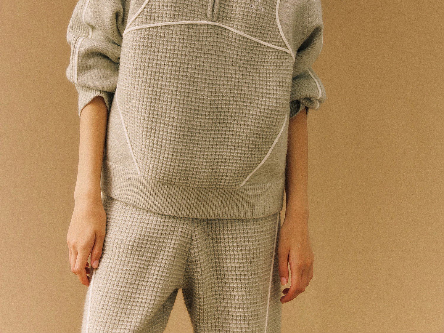 FPA Half-Zip Color-Block Jacquard Sweater