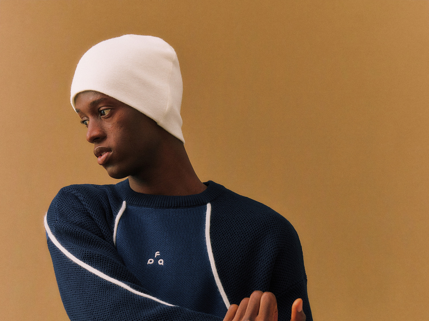 FPA Color-Block Curved Crewneck Sweater