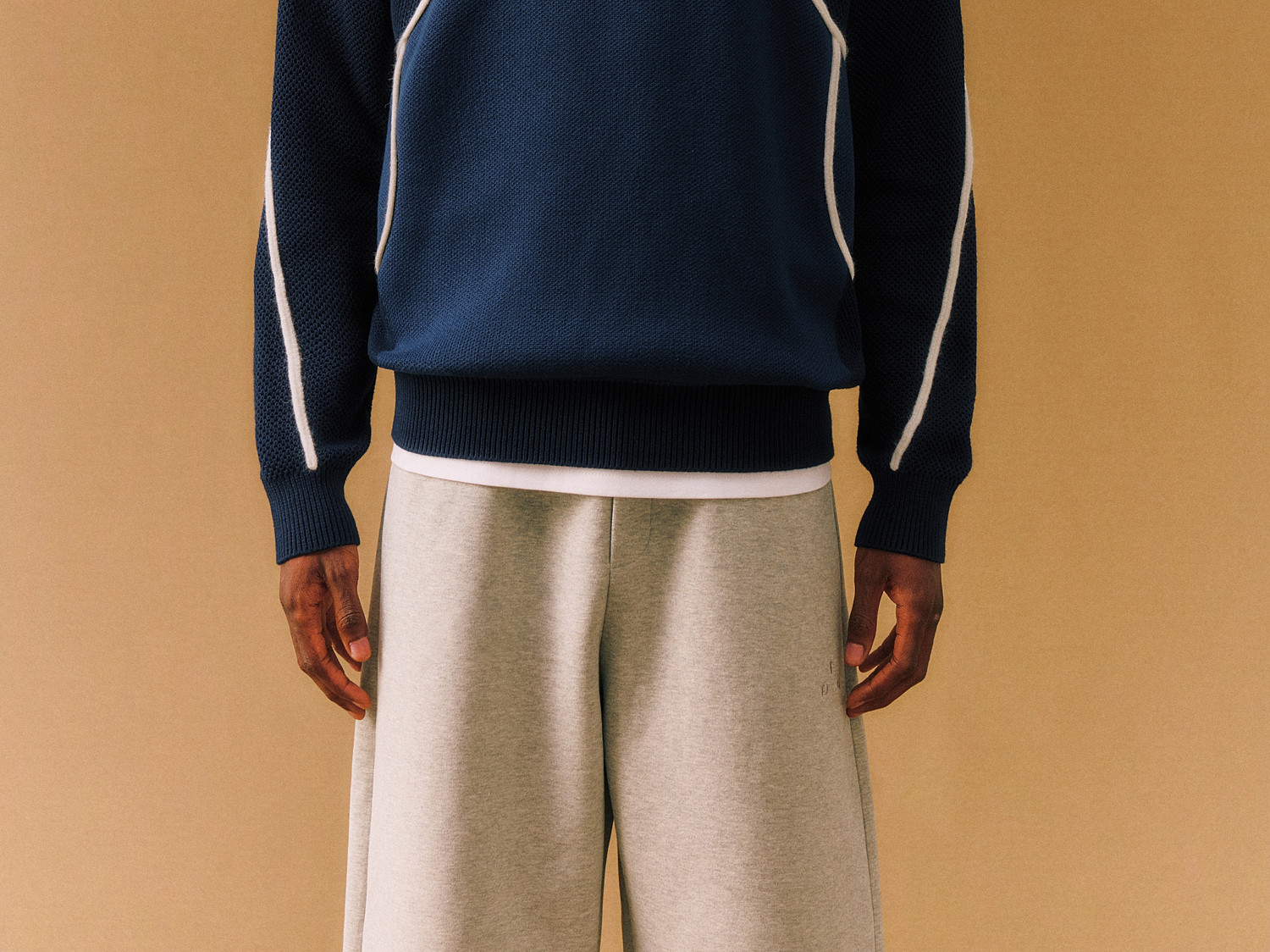 FPA Color-Block Curved Crewneck Sweater