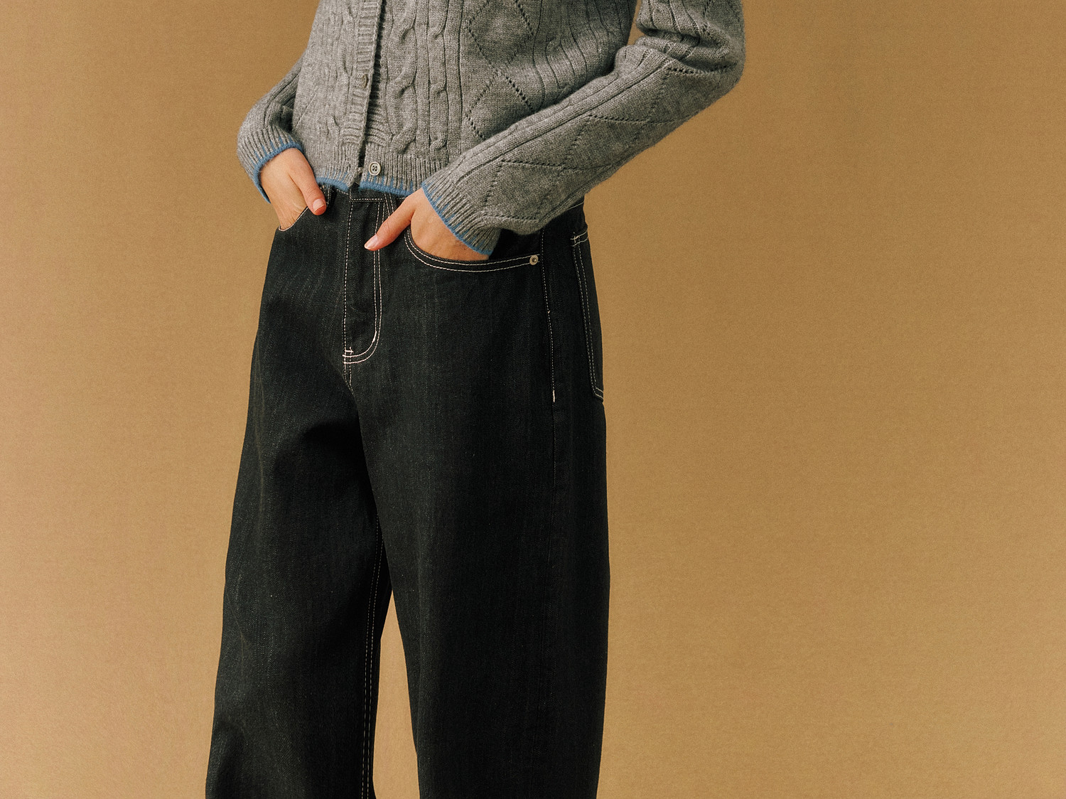 FPA Color-Block Cable-Knit Cardigan