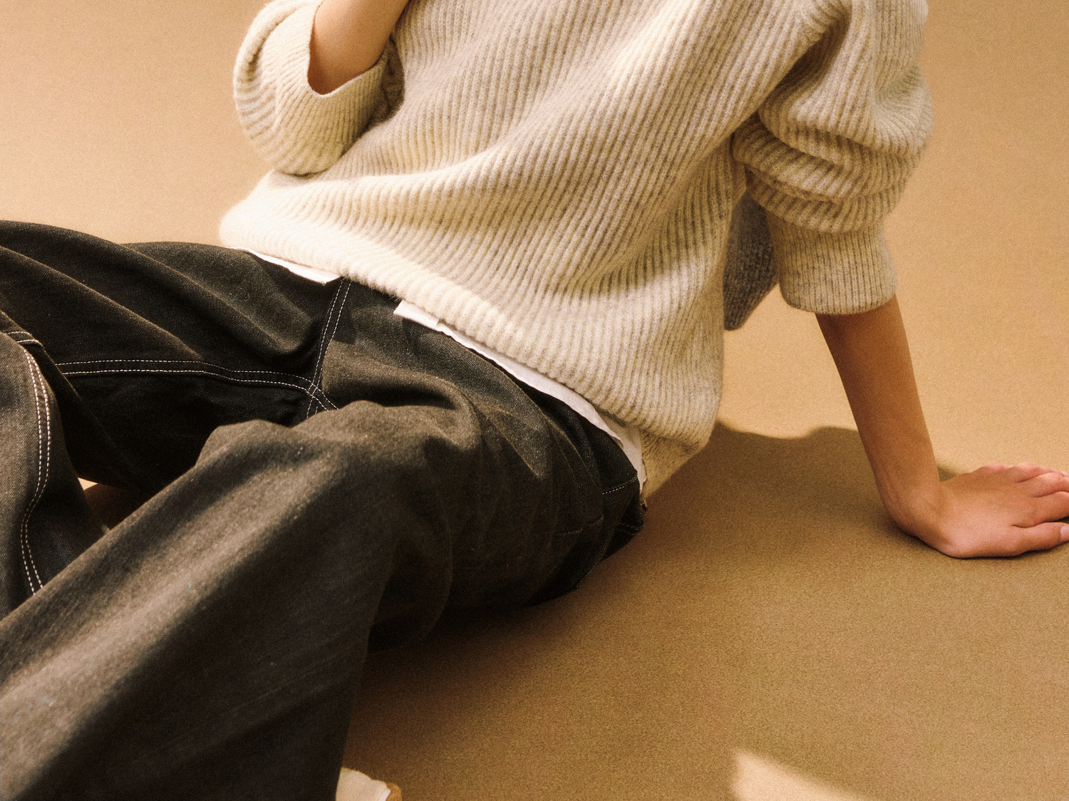 FPA Cable-Knit Color-Block Henley Sweater