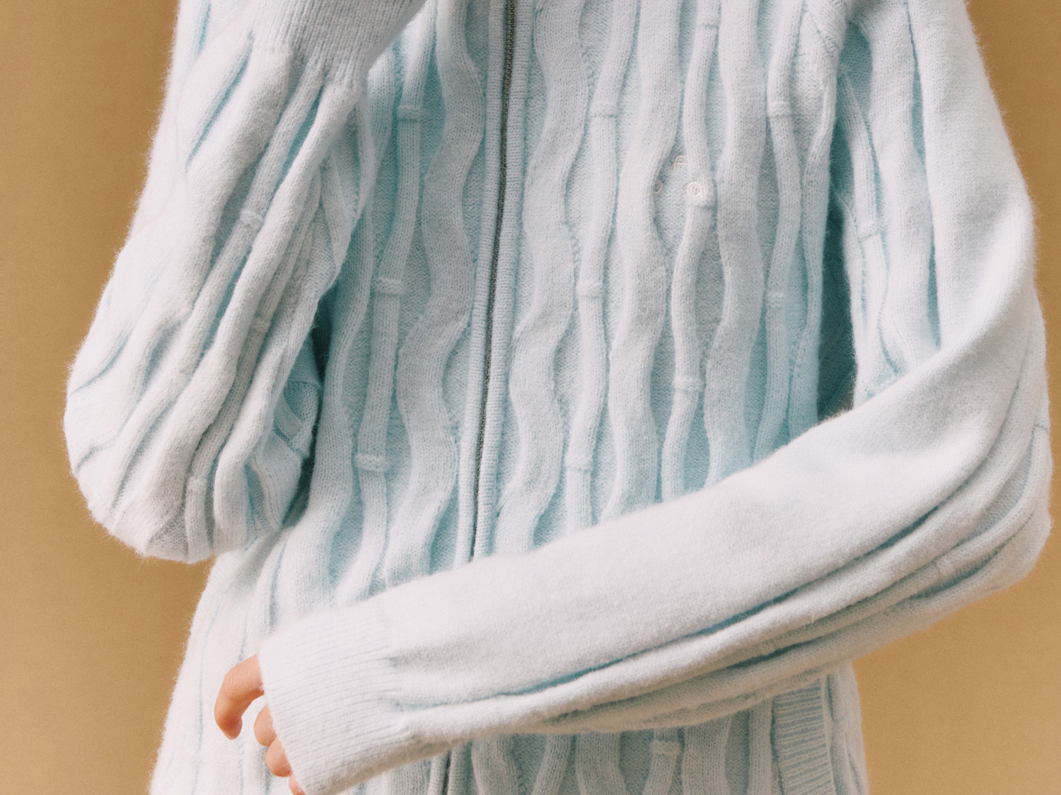 FPA Spiral Cable-Knit Zip Sweater