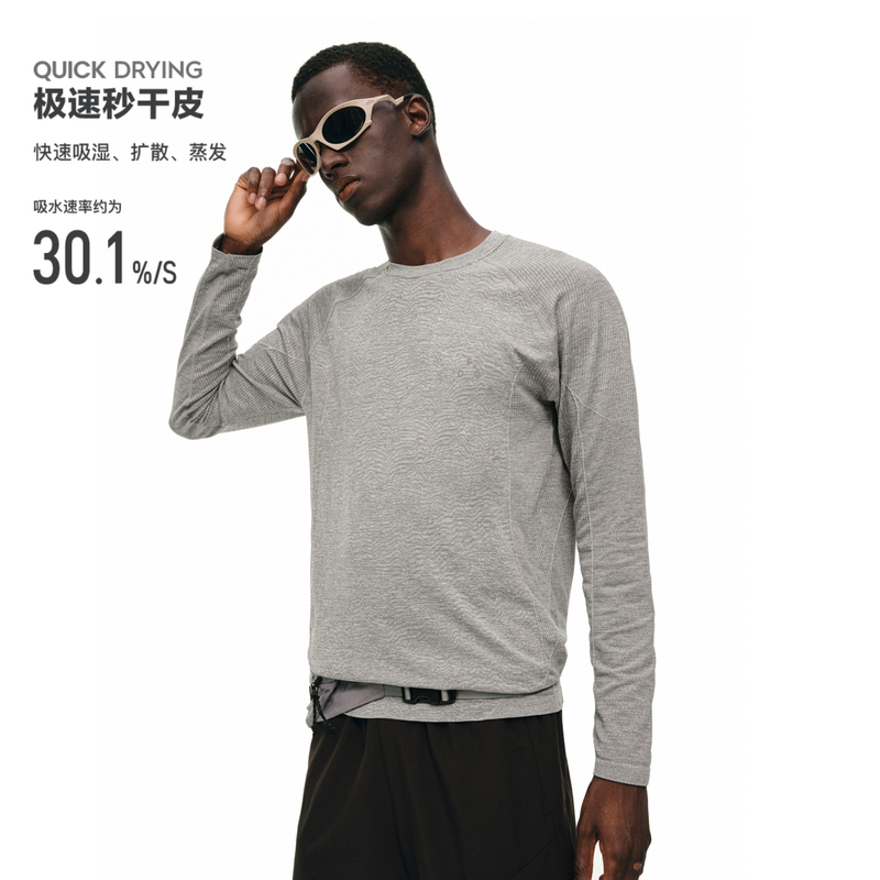 Fpa Integrated Textured Patchwork Sports Long-Sleeve T-Shirt