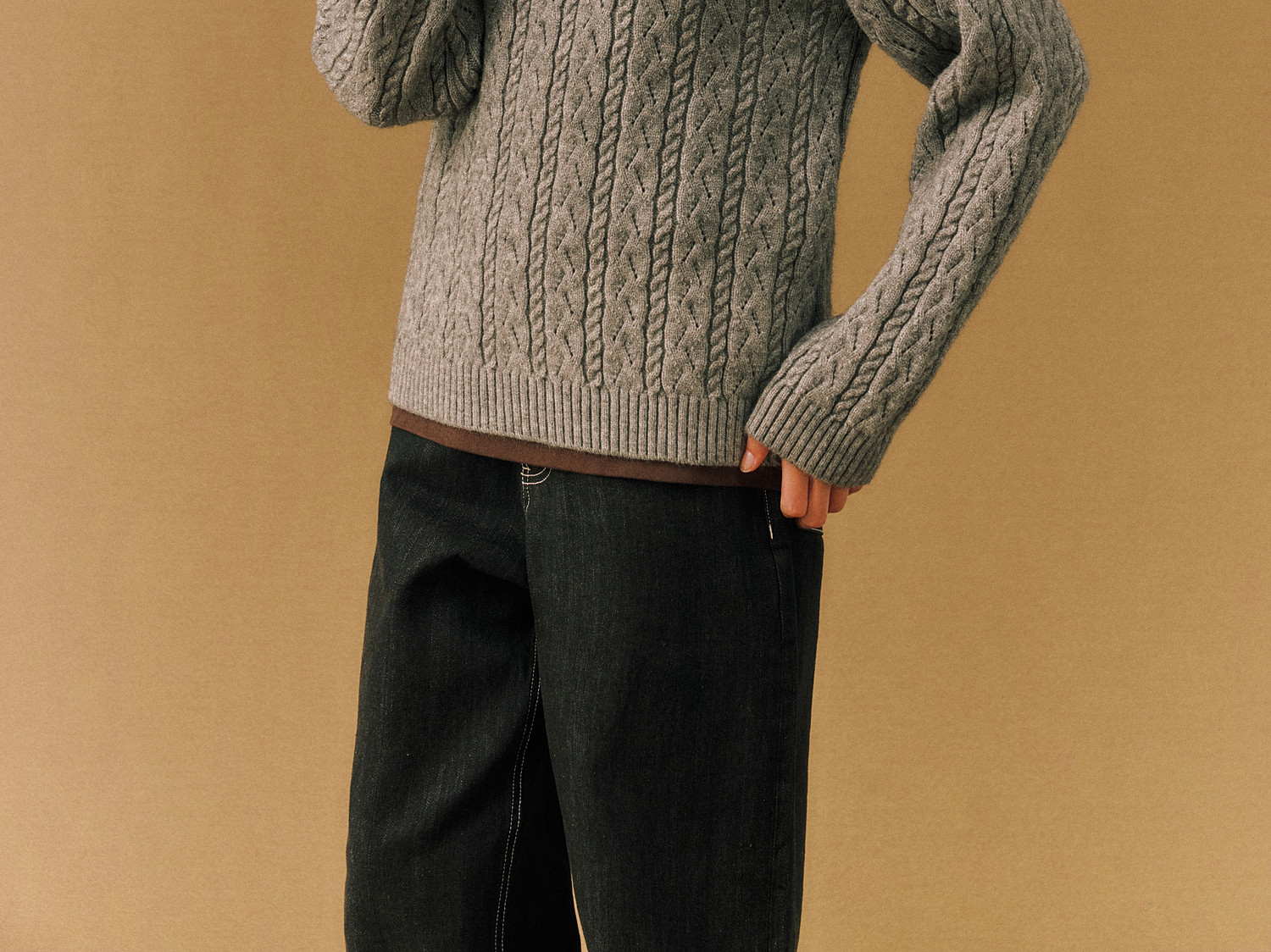 FPA Half-Zip Cable-Knit Sweater