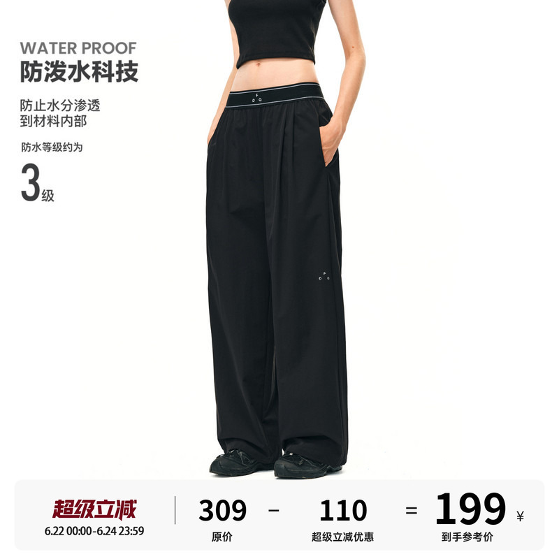 Fpa High-Waisted Elastic Logo Webbing Quick-Drying Women's Pants, National Trend Summer Versatile Outdoor Sports Casual Pants for Women