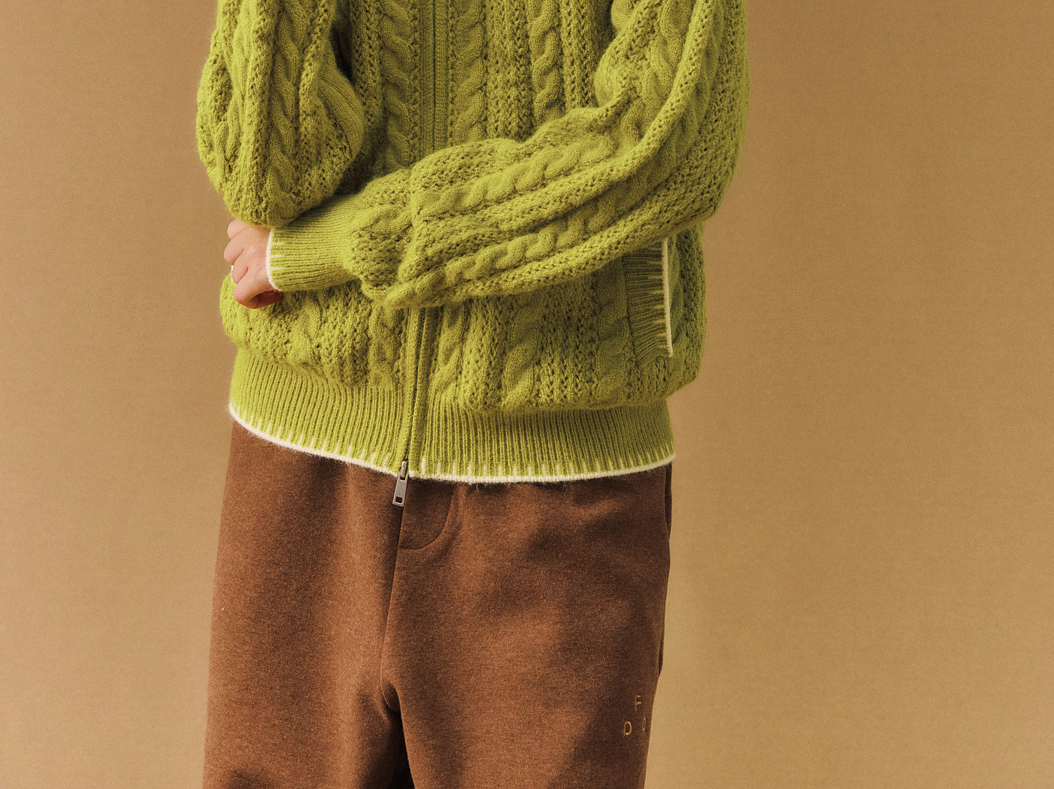 FPA Cable-Knit Color-Block Cardigan