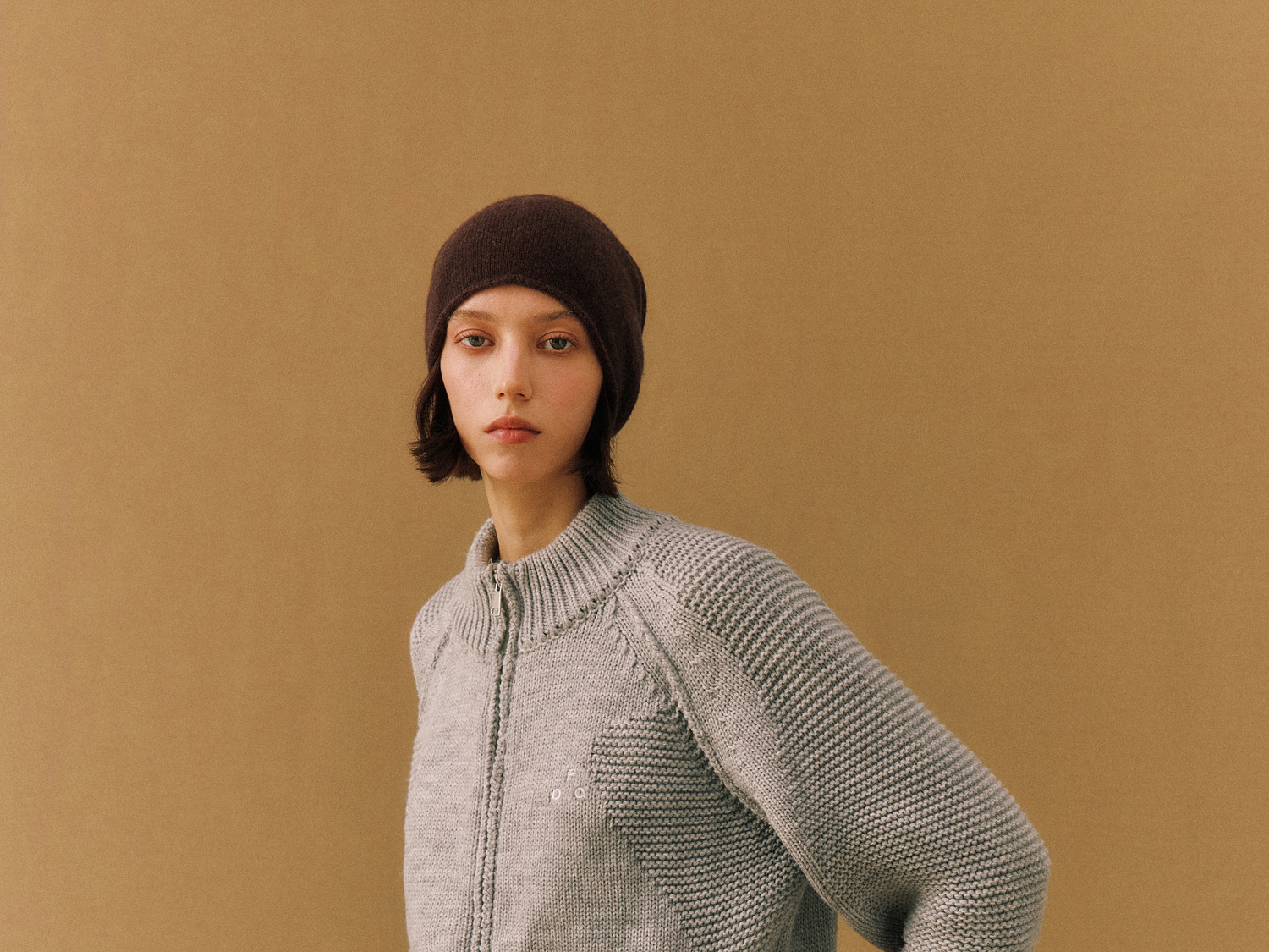 FPA Space-Dyed Zip-Up Cutout Sweater