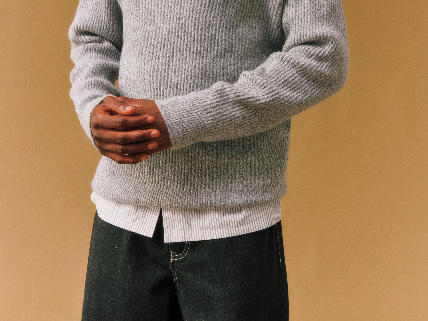 FPA Cable-Knit Color-Block Henley Sweater