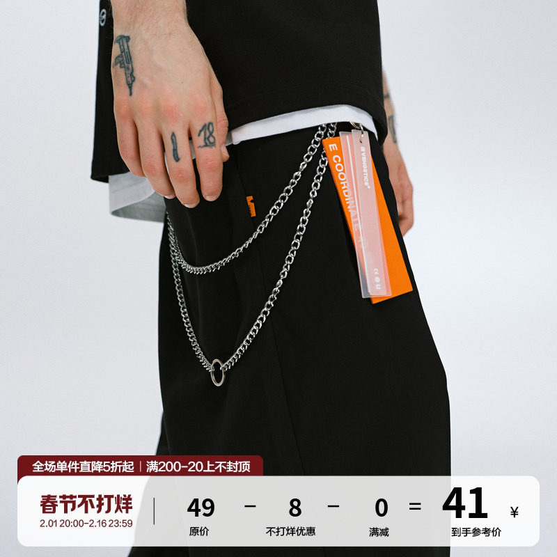 FPA (VENGETICE) 19SS detachable hanging accessories waist chain hip hop pants hanging chain Industrial metal accessories pants