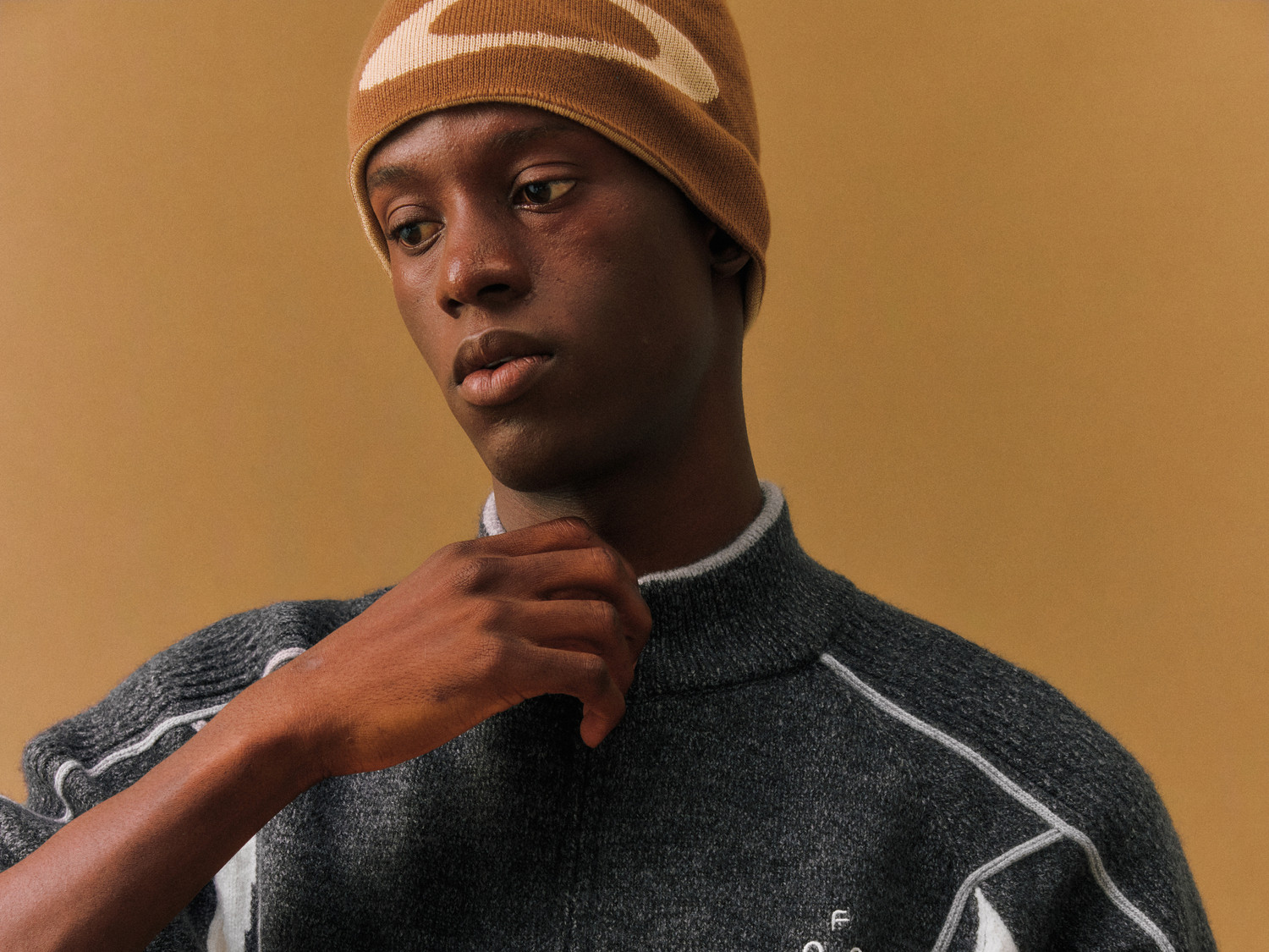 FPA Color-Block Zip-Up Knit Sweater