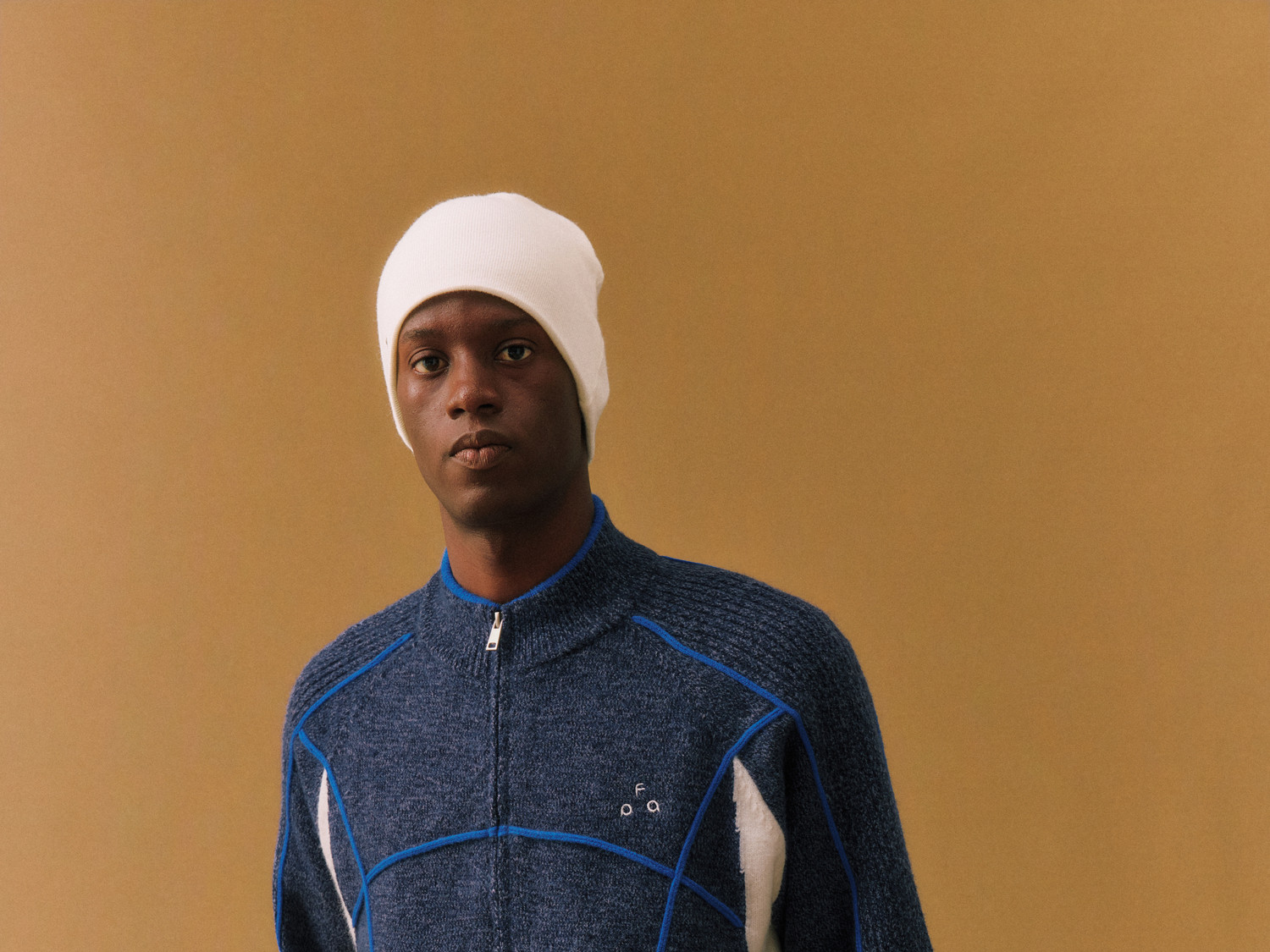 FPA Color-Block Zip-Up Knit Sweater