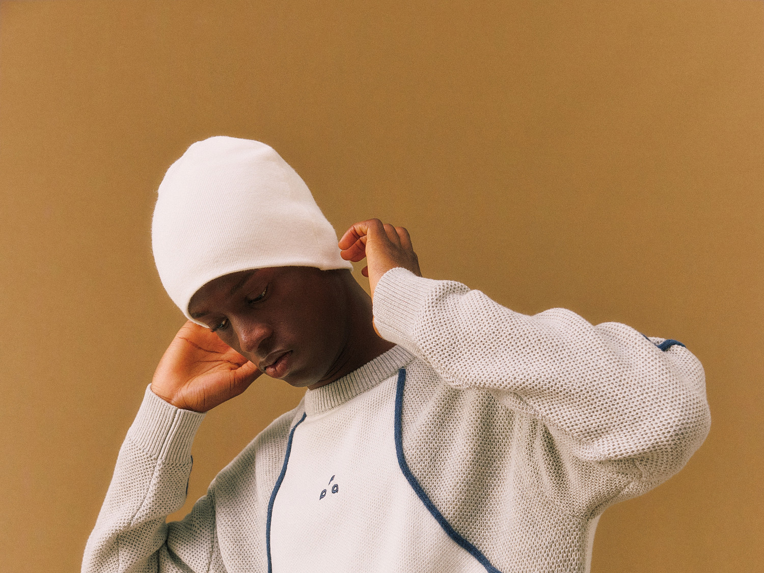 FPA Color-Block Curved Crewneck Sweater