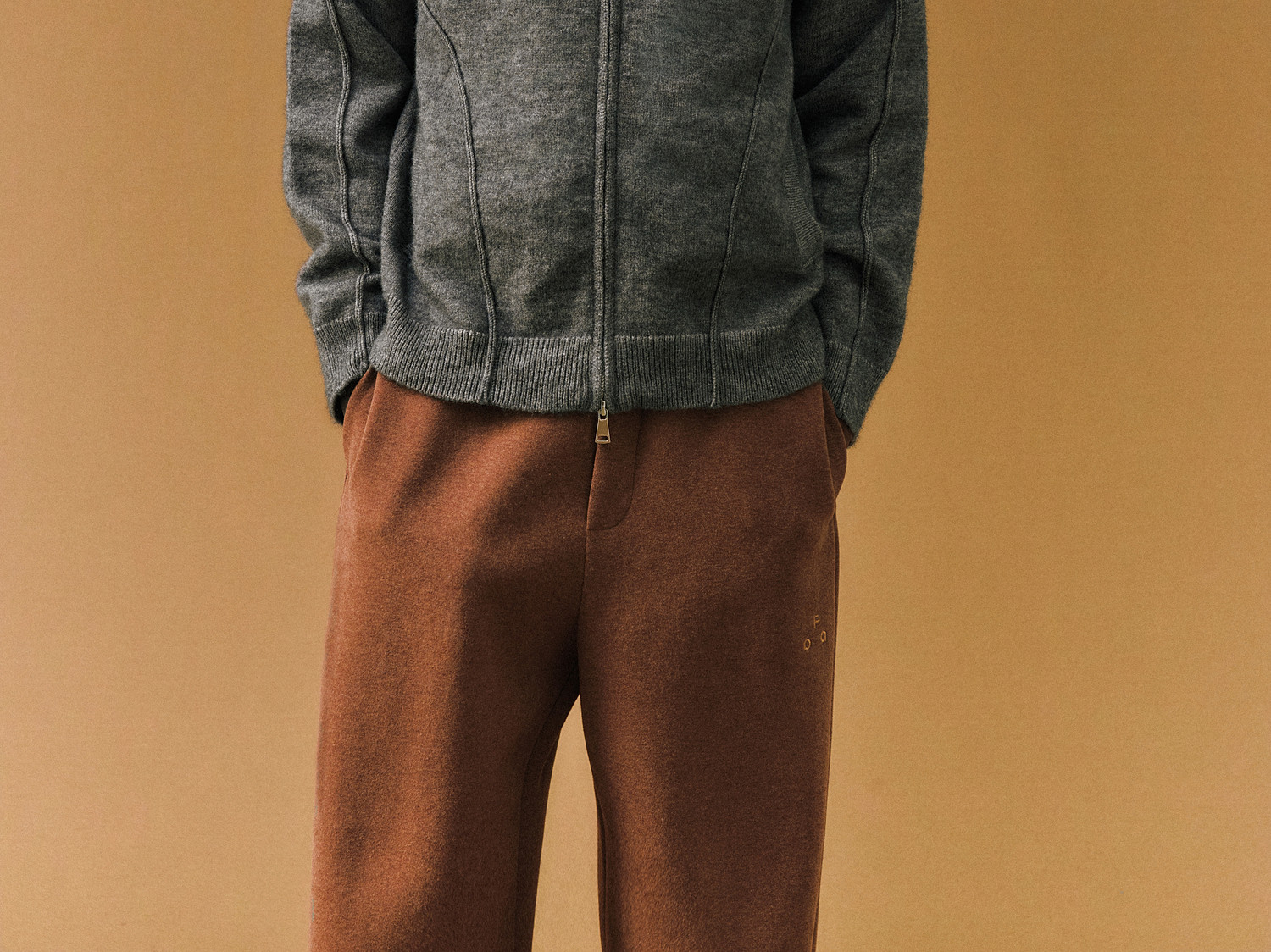 FPA Open-Knit Logo Zip Hoodie