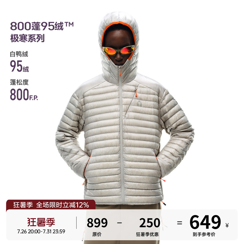 Fpa 800Fp 95% White Duck down Ultra-Fine Grid Outdoor Ribbed down Jacket Winter Hooded down Jacket for Men