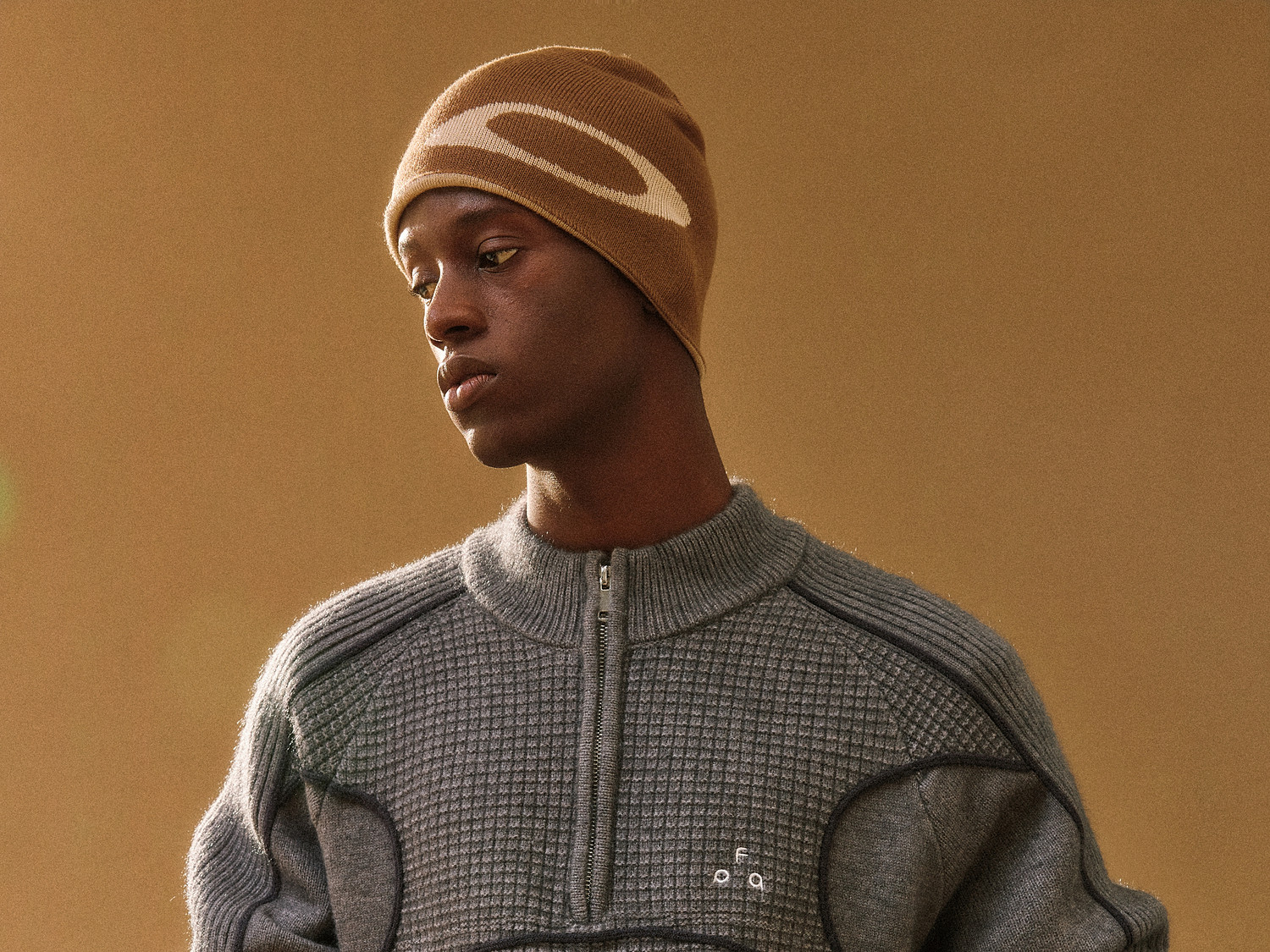 FPA Half-Zip Color-Block Jacquard Sweater