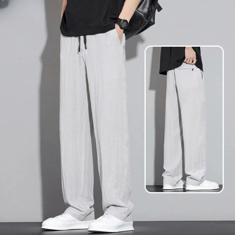 Kuraishi Kazuki Tencel Linen Pants Men's Summer Thin Loose Straight Cotton-Linen Breathable Casual Trousers