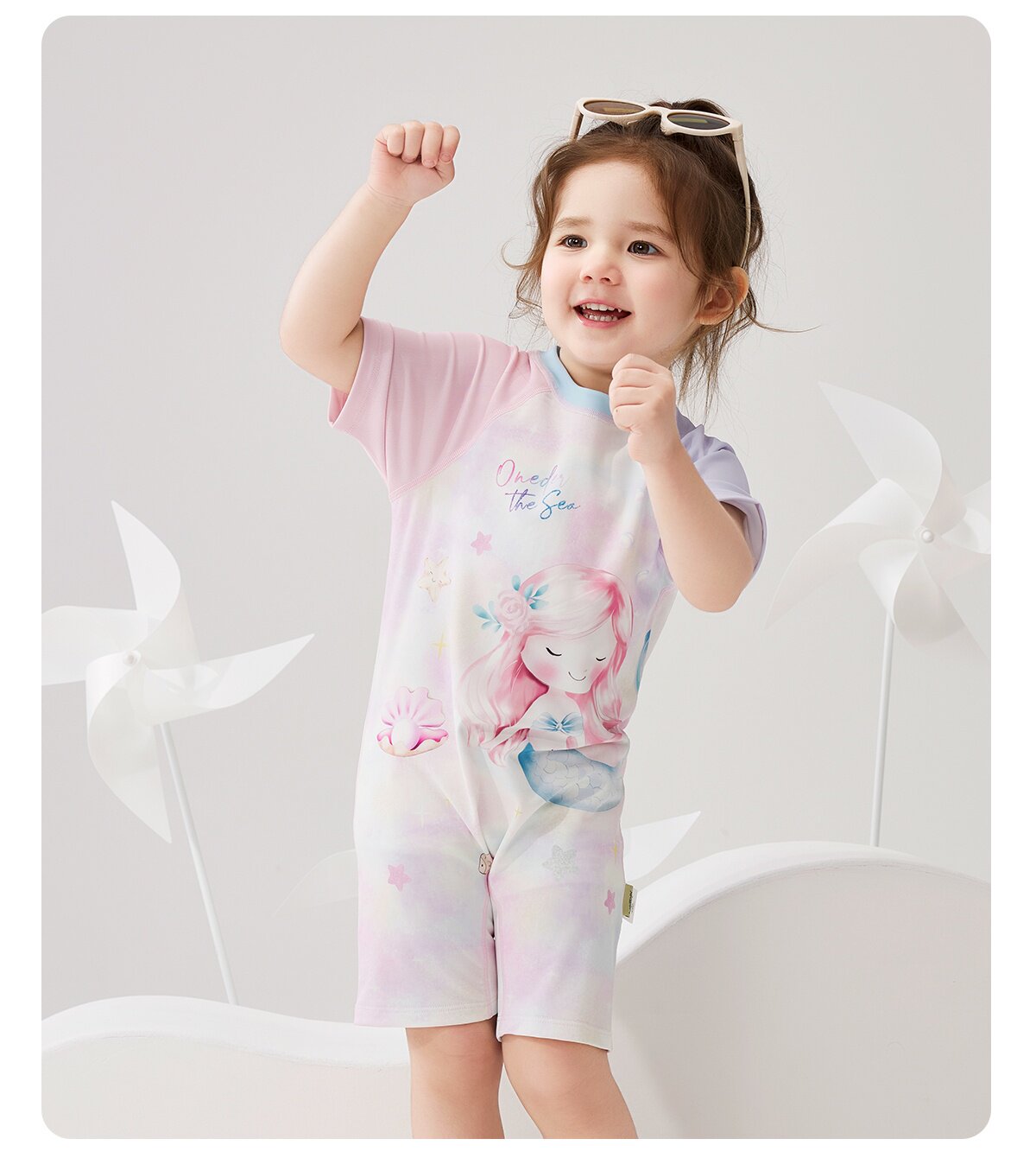 Wilberu Girls' Swimwear Two-Piece Children's Girls' and Boys' Summer Sun Protection Class a One-Piece Swimsuit for 3-Year-Olds — 49