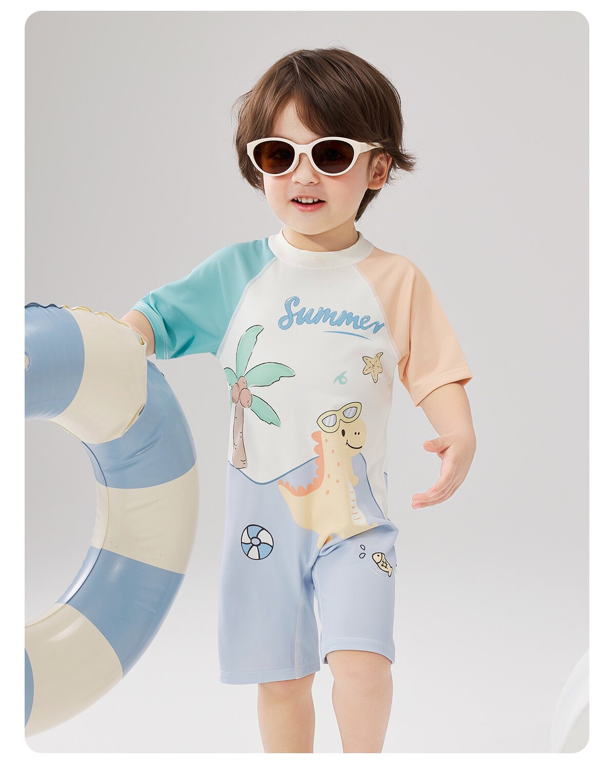 Wilberu Girls' Swimwear Two-Piece Children's Girls' and Boys' Summer Sun Protection Class a One-Piece Swimsuit for 3-Year-Olds — 46