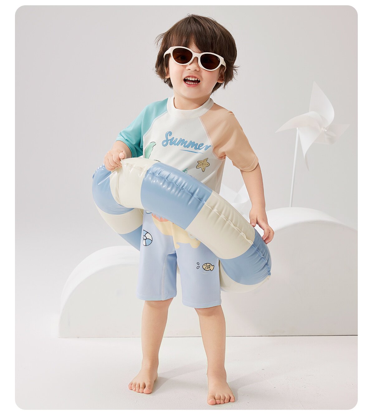 Wilberu Girls' Swimwear Two-Piece Children's Girls' and Boys' Summer Sun Protection Class a One-Piece Swimsuit for 3-Year-Olds — 45