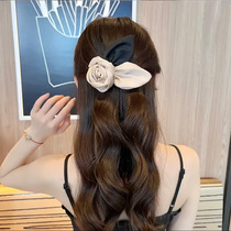 French style elegant rose floral hairpin rear brain spoon advanced sensational hairpin spring clip Temperament Clip Head Accessories Women Handmade