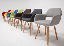 Special price Nordic simple dining chair leisure backrest computer solid wood chair cafe sofa chair fabric