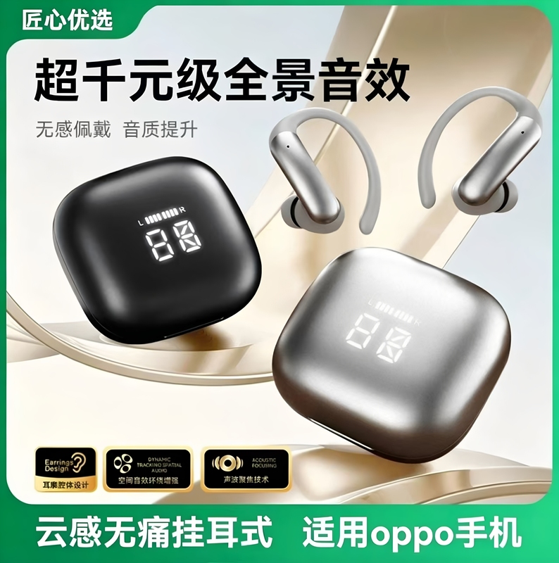 Over-The-Ear Bluetooth Headphones with No Delay, Long Battery Life, Suitable for Sleep, Oppo Bluetooth Headphones, Oppo Wireless Gaming