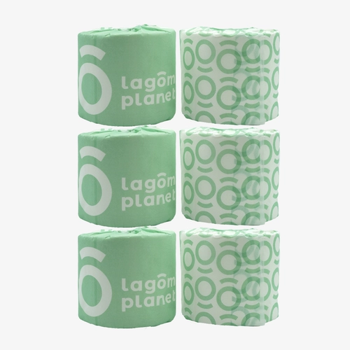 Lagom Planet Forest Forest Natural Bamboon Poy Toil 12 рулон бумажного бамбукового туалетного рулета
