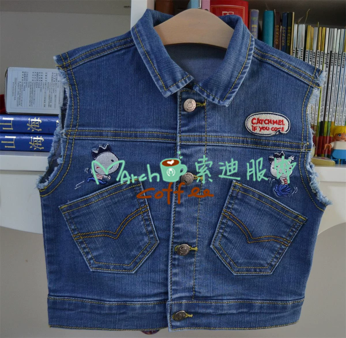 2020 mùa xuân mới bé trai áo vest denim vest mùa xuân và mùa thu quần áo trẻ em quần áo nam áo khoác không tay xu hướng vest nhỏ - Áo ghi lê