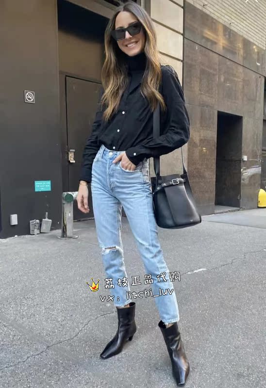 【In Stock】Agolde Riley High-Waisted Slightly Stretchy 9/10 Length Straight-Leg Jeans Shatter