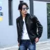 Mùa thu đông 2018 mới cát sỏi da lợn nam da cổ áo cổ áo phiên bản Nhật Bản áo khoác da đồng phục bóng chày áo khoác lót lông Quần áo lông thú