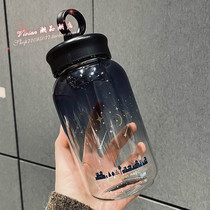 Hong Kong Frosted Glass Water Cup Men And Women Students Portable Tea Septer Cell Phone Bracket Insulation Creative with hand cups