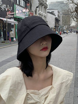 Hong Kong fishermans hat woman summer black sunscreen hat early spring day 100 hitch bucket hat to cover suntan hat
