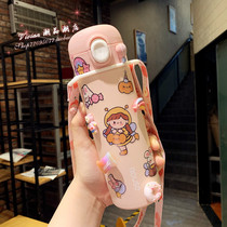 Hong Kong Brief Fashion Bounce Cover Stainless Steel Insulated Cups Students Fresh Korean Version Lovers Portable Water Cups