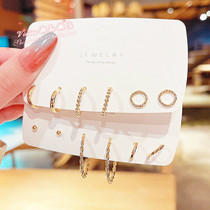 Hong Kong S925 silver needle suit circle 2021 small ear jingle combined with three sets of minimalist earring womens earrings