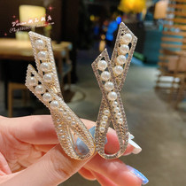 Hong Kong Hair Accessories Knotted Imitation Pearl Hair Clip Woman Temperament Side Clip Fashion Duckbill Clip Travel Card Head Ornament