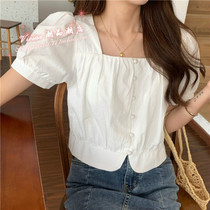 Hong Kong Dont make blouses women 2021 summer short sleeves shirt small crowdBubble sleeves Short dolt-shirt loose lining clothes