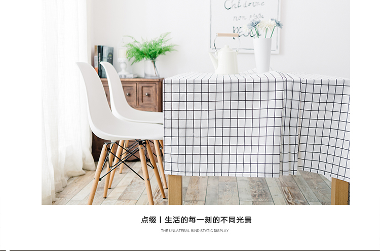 Khăn trải bàn vải cotton và vải lanh nhỏ tươi kẻ sọc bảng vải bàn cà phê không thấm nước khăn trải bàn Bắc Âu hình chữ nhật ins gió bảng mat khăn trải bàn văn phòng