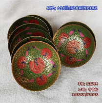 Nepal pure copper painted Peacock bowl Inba seven eight bowls for water supply bowls seven bowls of dark green fruit plate