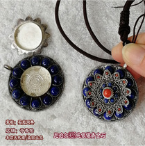 Natural lapis lazuli gawo box hanging Nepal handmade 925 sterling silver Gabu pendant storage pendant