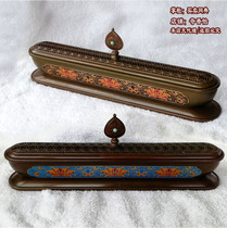 Pure copper enamel color lying incense burner incense burner wrapped branches lotus pattern sleeping incense burner long incense box can be used for a few ornaments