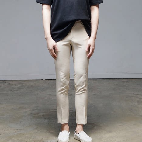 
2023 new Korean purchasing agent men's iron ring decoration Korean style trendy personalized small feet slim men's long casual pants