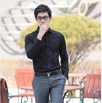 Korean trembles men's 2021 spring shirt men's Korean slim men's long sleeve shirt special spot 100750
