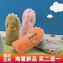 Childrens gloves winter cute warm plus velvet padded cartoon crocodile bag refers to 3-year-old boys and girls 4 babies 5 antifreeze