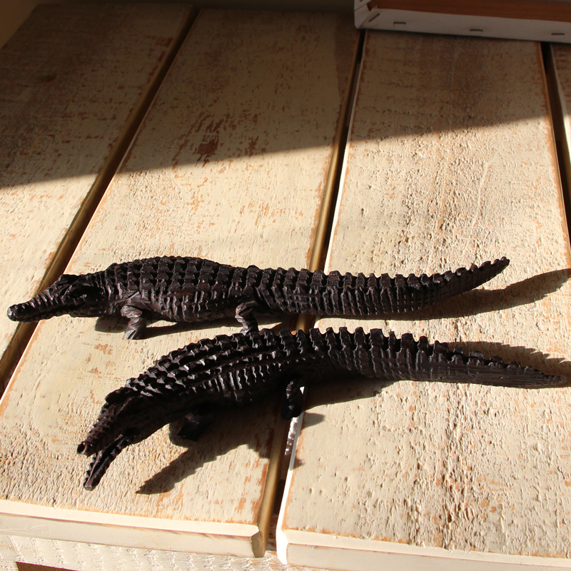 Handmade wood carving imported from Africa Crocodile