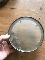 Old clock front door glass 01