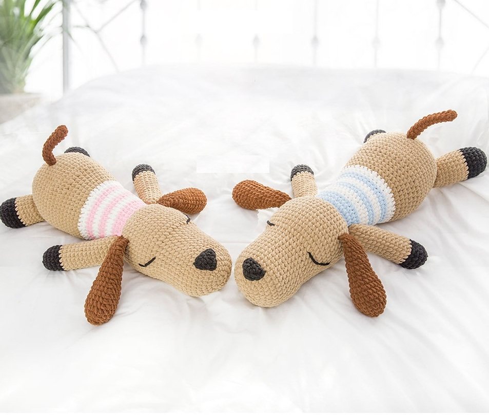 diy crochet doll papa dog pillow crochet illustration wool knitting Chinese tutorial no video