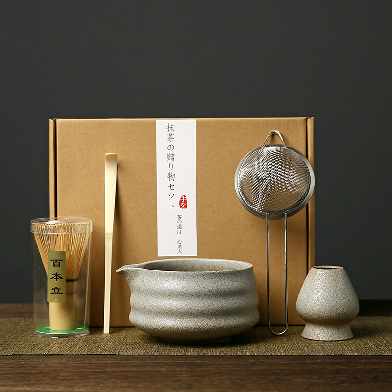 Matcha Bowl Ceramic Japanese Matcha Making Set Tea Whisk Bamboo Matcha Brush Bai Ben Li Song Dynasty Tea Ceremony Gift Box